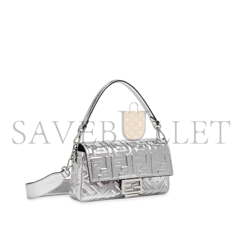 FENDI BAGUETTE MEDIUM SILVER BAG (27*15*6cm)
